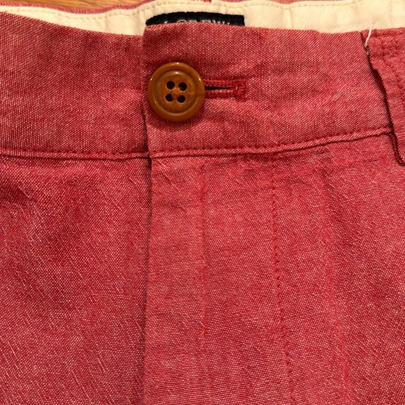 J.Crew gramercy chambray shorts 32w factory mens red salmon 4th of July teen boy - Picture 2 of 8